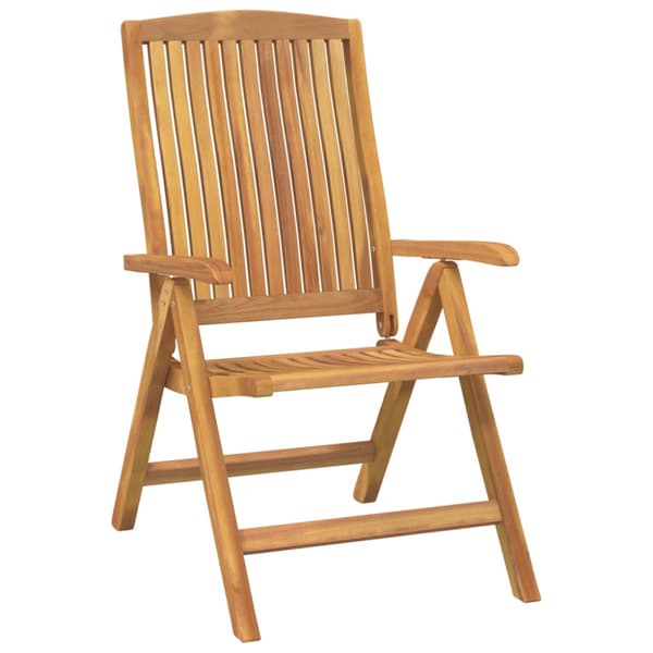 Fällbara fåtöljer med dynor, 6 st, massivt trä, teak