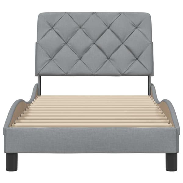 Bed Frame without Mattress Light Grey 90x200 cm Fabric