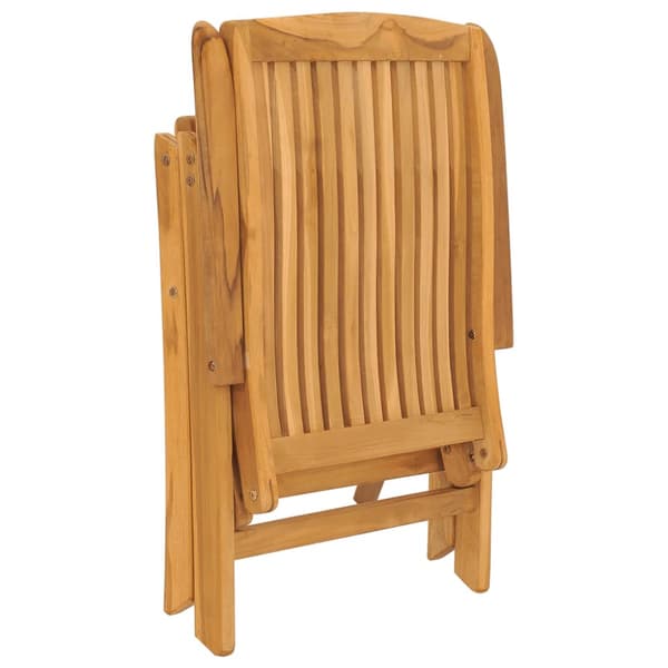 Fällbara fåtöljer med dynor, 8 st, massivt trä, teak
