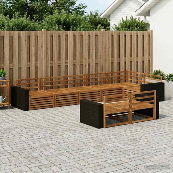 Utomhussoffset 8 pcs Naturlig