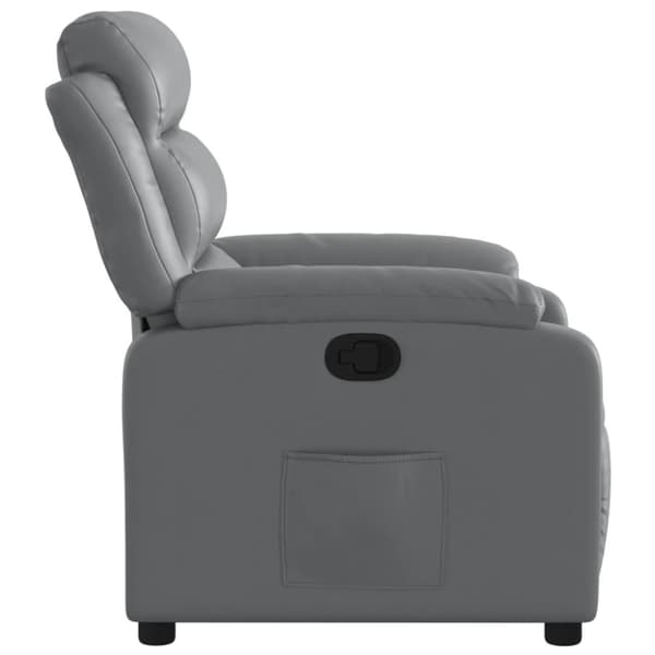 Reclinerfåtölj grå konstläder