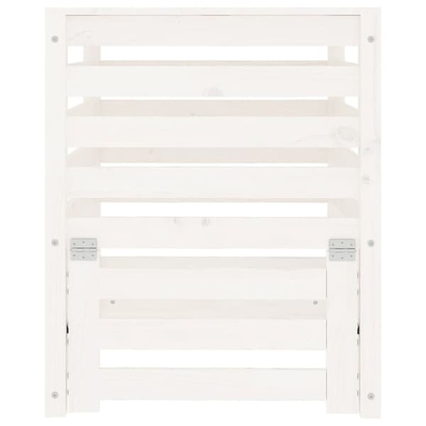 Kompostlåda vit 63,5x63,5x77,5 cm massiv furu