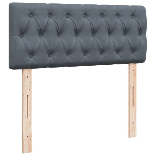 Ramsäng med madrass mörkgrå 120x190 cm sammet