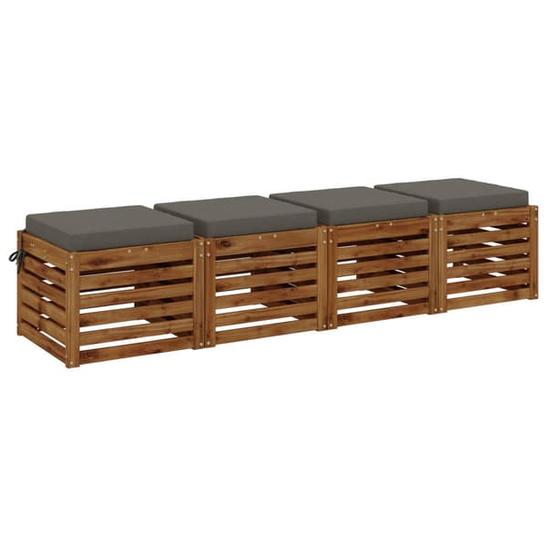 4-delade Sittdynor SOEST 4 st 100% Polyester Grå 40 x 40 x 7 cm