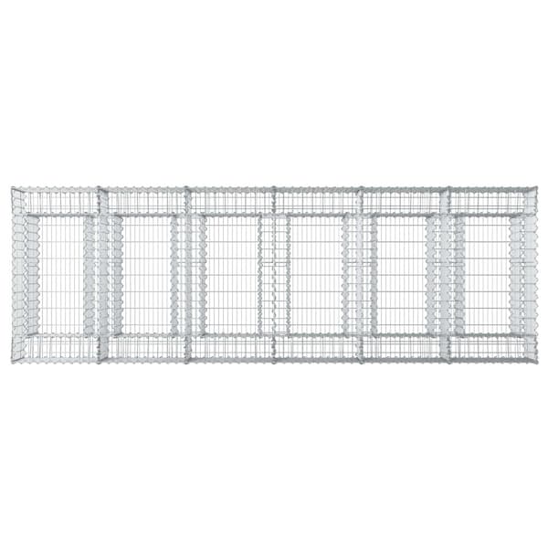 Gabion upphöjd säng 2 pcs Silver