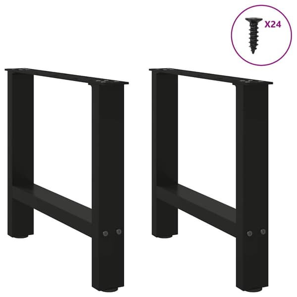 Soffbordsben svarta 2 st 50x(42-43) cm stål
