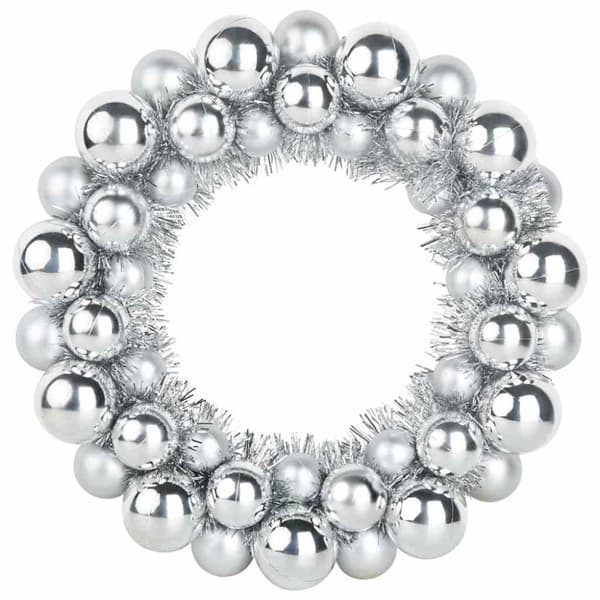 Julkulor kransar 2 pcs Silver 33 x 33 x 7 cm Polystyren
