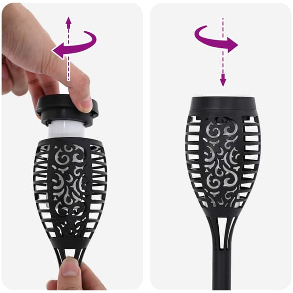 Utomhus solcellslampor med markspik 6 pcs Varmvit 47,5 cm ABS