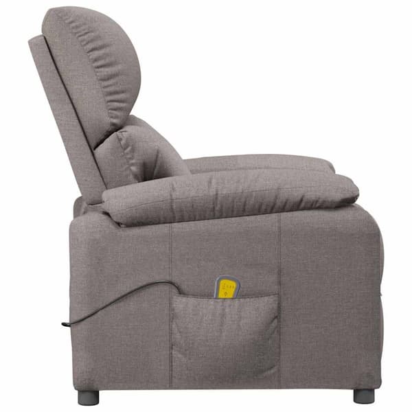 Massagefåtölj taupe tyg