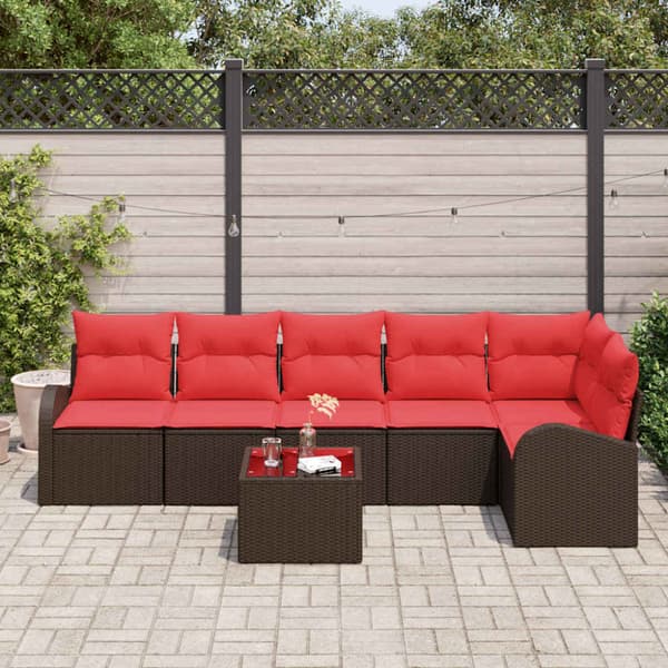 Trädgårdsoffset 7 pcs Brun konstrotting