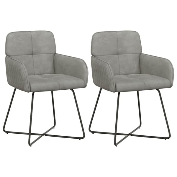 Matstolar 2 pcs Sammet Ljusgrå 59 x 56,5 x 86 cm