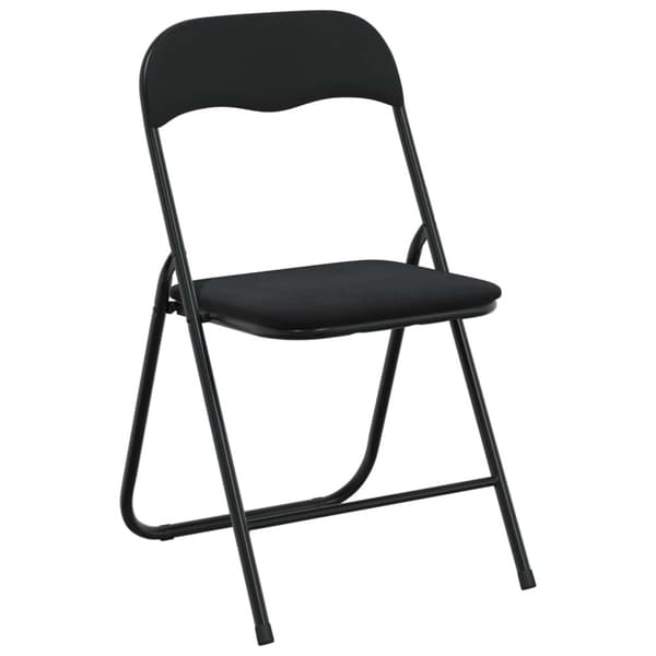 Fällstol 2 pcs Svart 48 x 44 x 78 cm Sammet