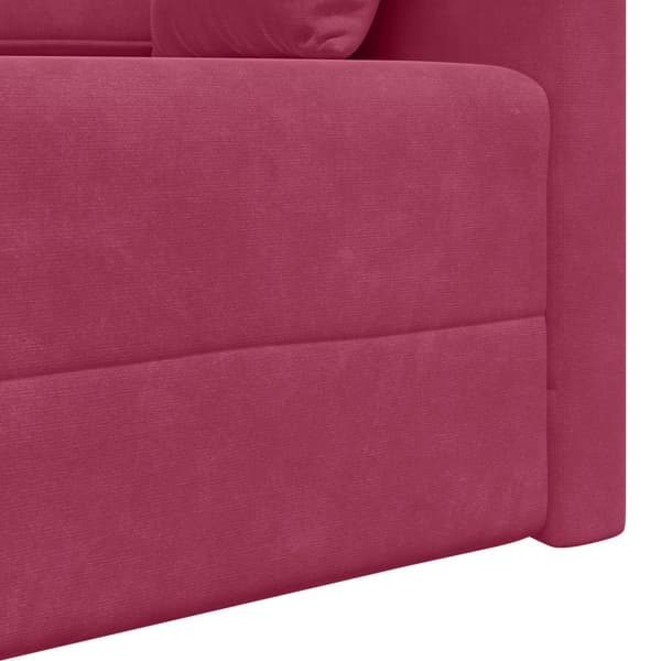 Golvbäddsoffa Vinröd 213 x 70 x 77 cm Sammet