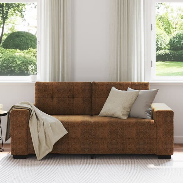 Tvåsitssoffa Brun 180 cm Faux Mockaläder