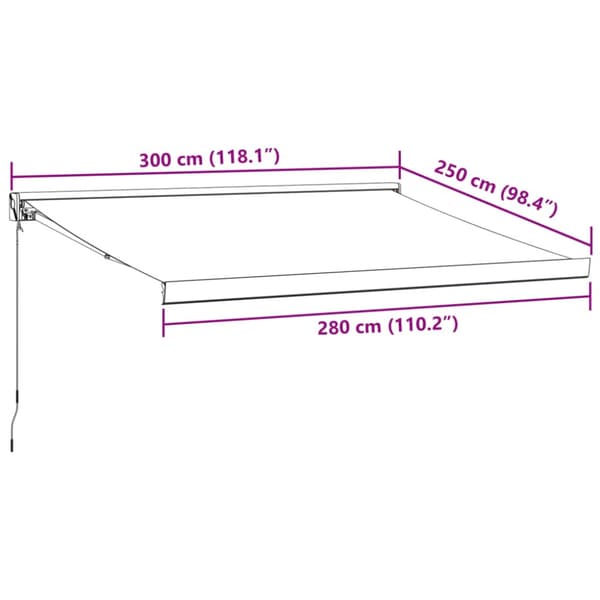 Markis manuellt infällbar 300x250 cm brun
