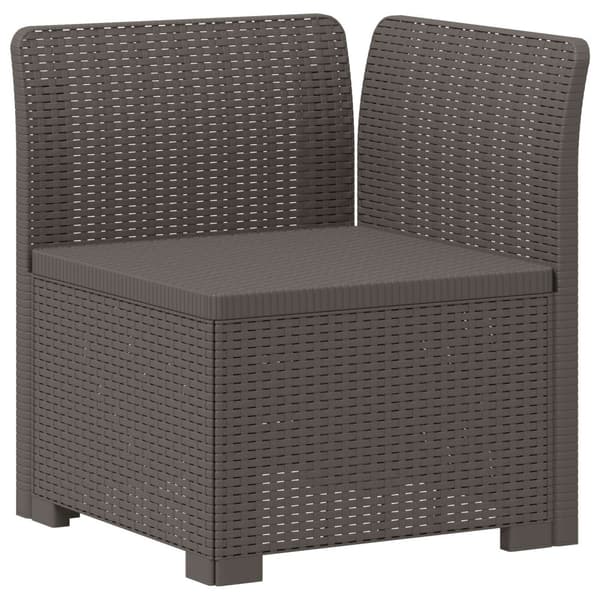 6-Sits Trädgårdsoffa Rattanupplook PP Ljusgrå