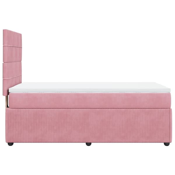 Ramsäng med madrass rosa 90x200 cm sammet