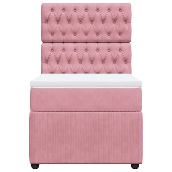 Ramsäng med madrass rosa 100x200 cm sammet