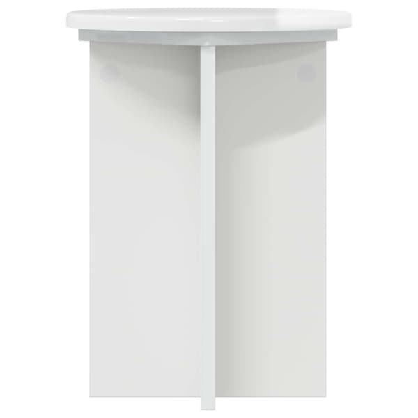 Växtställ 2 pcs Vit högglans Ø29,5 x 40 cm Konstruerat trä