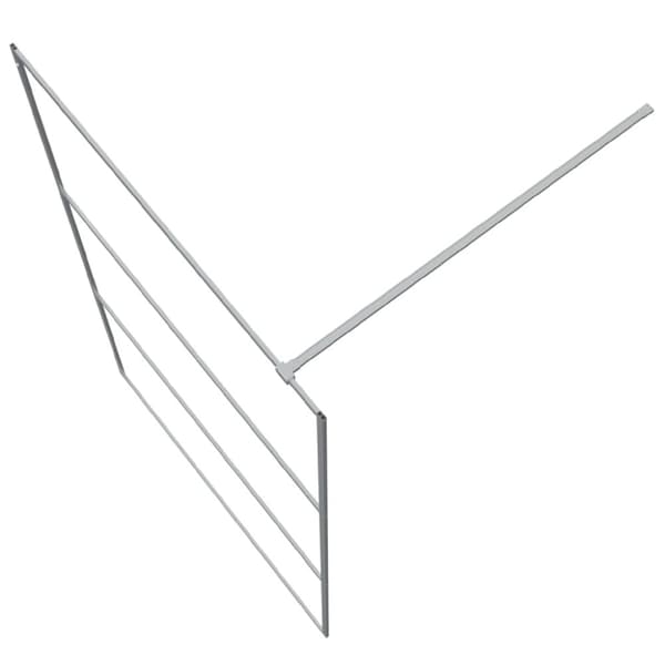Duschvägg silver 115x195 cm halvfrostat ESG-glas