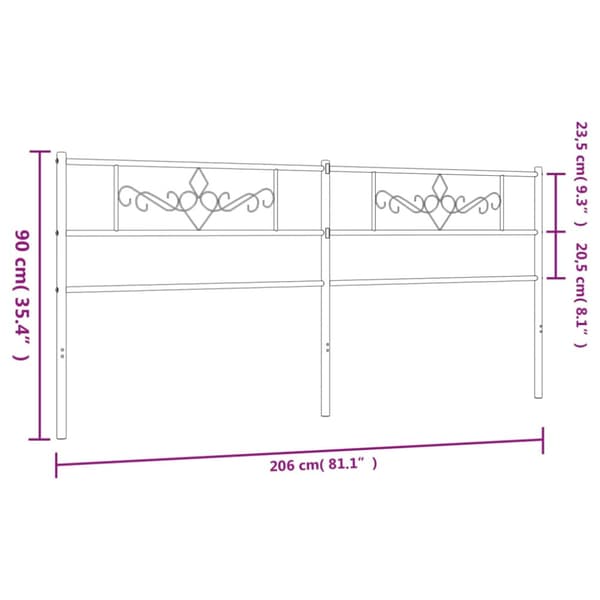 Ersättningsgavel metall vit 200 cm