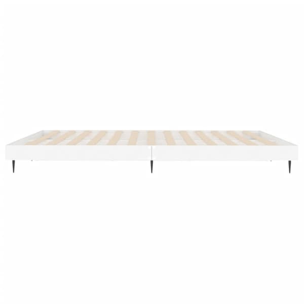 Sängram vit 200x200 cm konstruerat trä