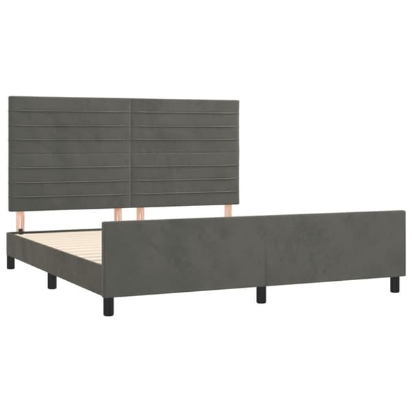 Sängram utan madrass mörkgrå 160x200 cm sammet