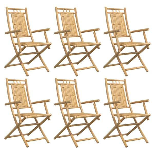 Hopfällbara trädgårdsstolar 6 st 53x66x99 cm bambu