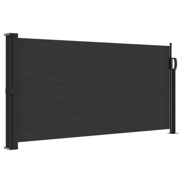 Infällbar sidomarkis svart 100x500 cm