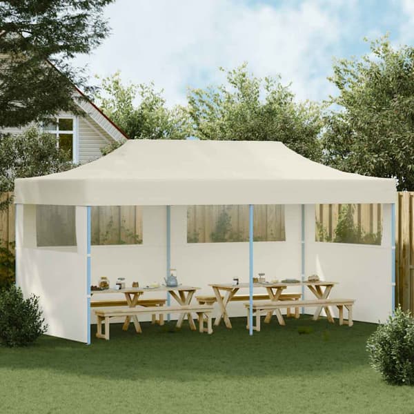 Partytält hopfällbart 3 x 6 m gräddvit