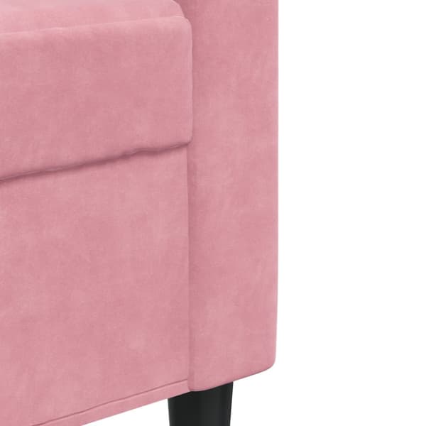 Soffgrupp med dynor 4 delar rosa sammet