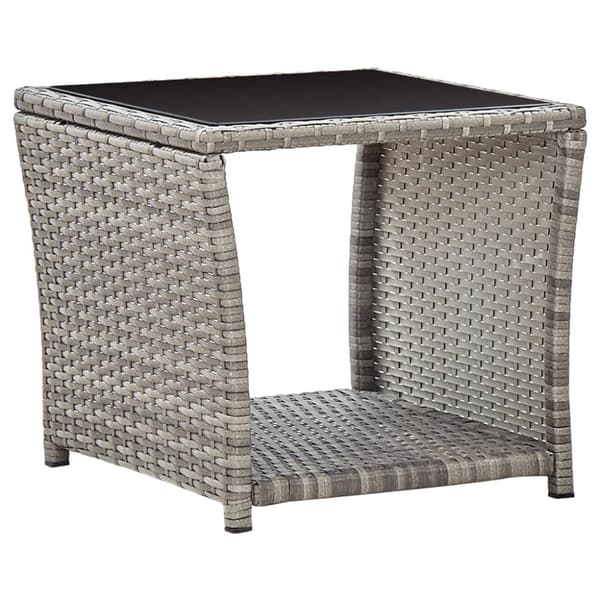 Loungegrupp med dynor 3 delar konstrottning grå