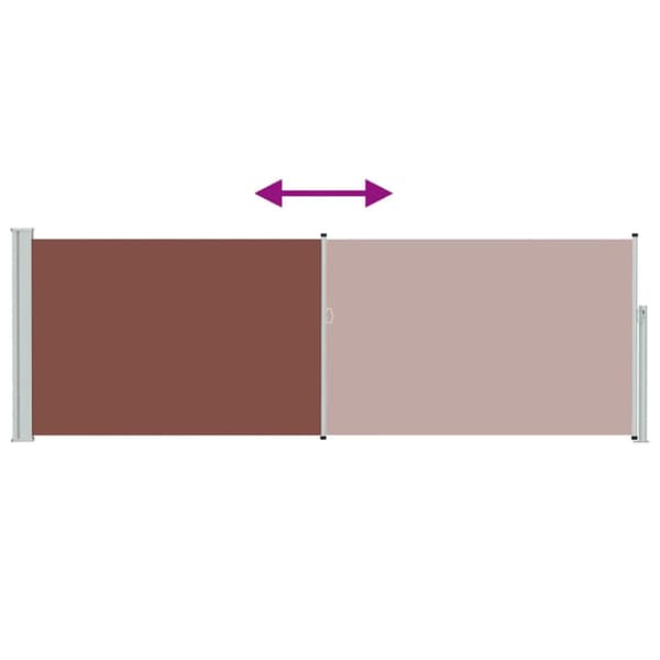 Infällbar sidomarkis 100x300 cm brun