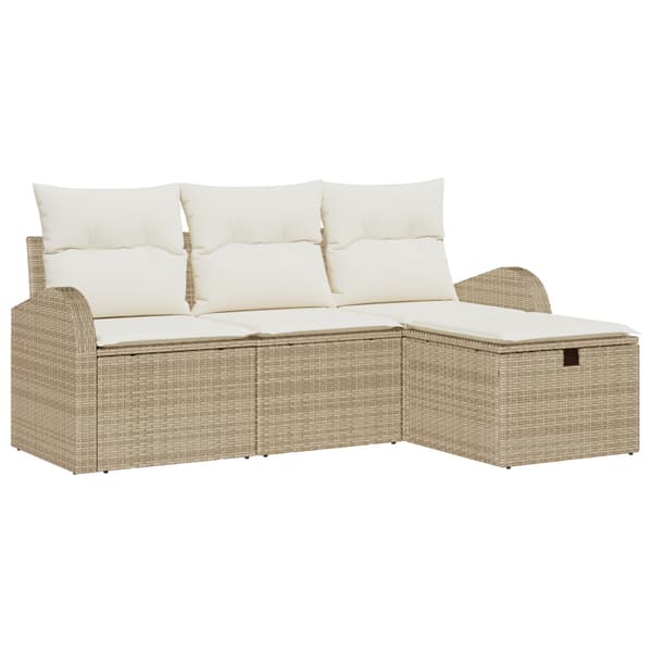 Trädgårdsoffset 4 st Beige konstrotting