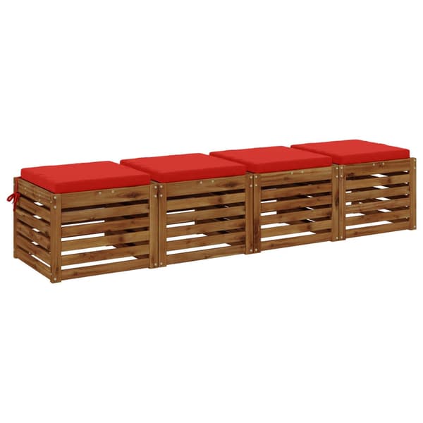 4-delade Sittdynor SOEST 4 st 100% Polyester Röd 40 x 40 x 5 cm