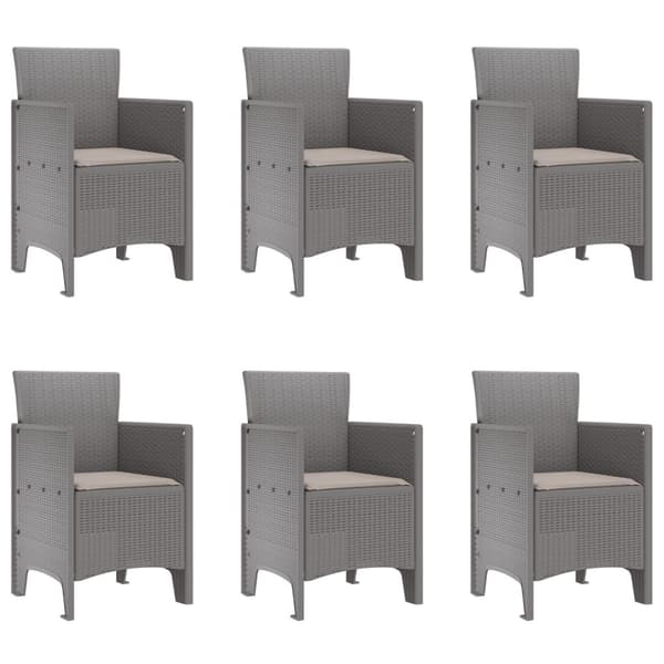 Trädgårdsmöbelset 7 pcs Ljusgrå Polypropylen