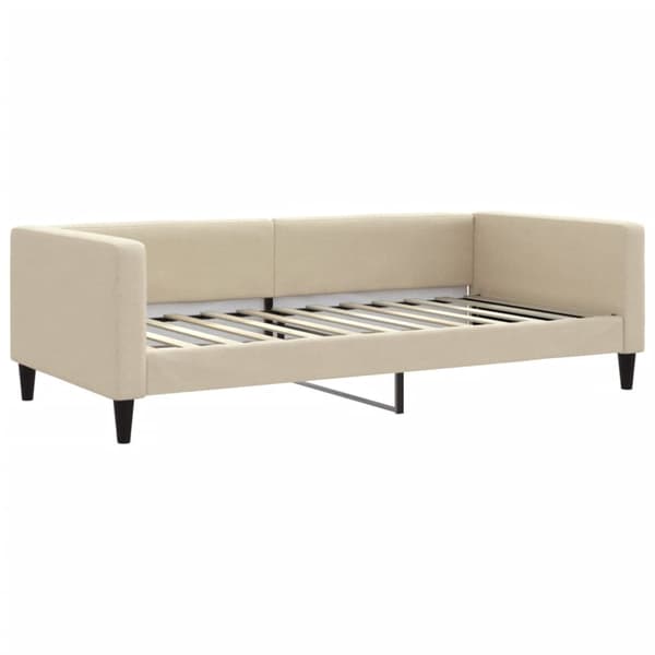 Dagbädd med madrass gräddvit 100x200 cm tyg