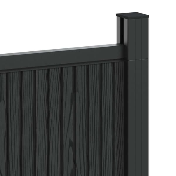 Stängselpanel 9 pcs WPC och aluminium Svart