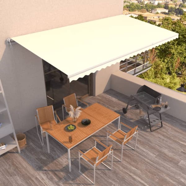 Automatisk markis 600x350 cm gräddvit