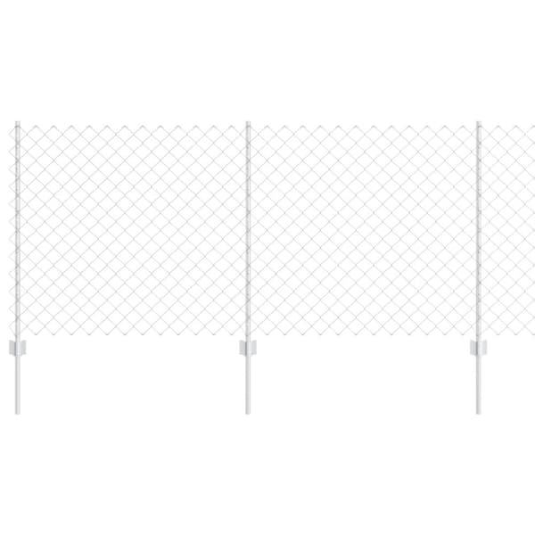 Stängsel med stolpe Silver 1 x 25 m Stål
