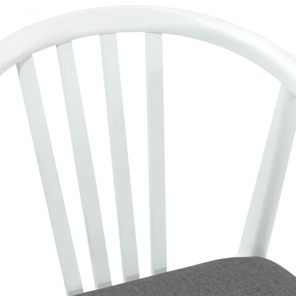 Matstol 2 pcs Vitt och Grått Massivt gummiträ