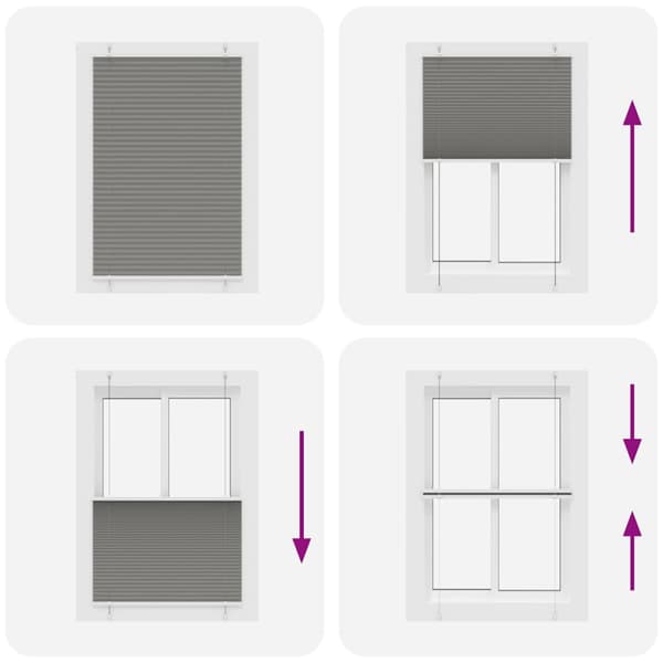 Plisserad persienn antracit 100x100 cm tyg bredd polyester
