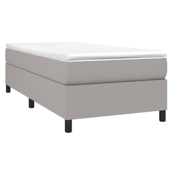 Boxspring-sängram ljusgrå 90x200 cm tyg