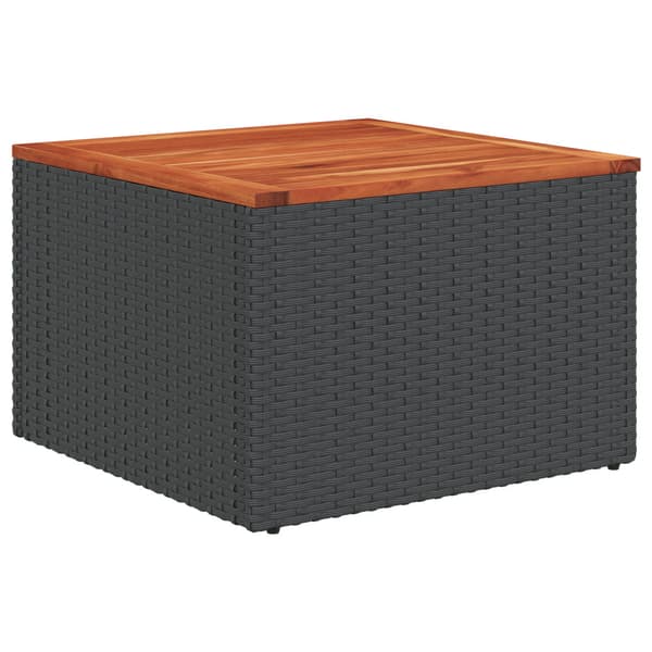Trädgårdsoffset med kudde med lagring 6 pcs Svart Poly rattan