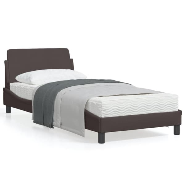 Bed Frame "Dover" Dark Brown 90x190 cm Fabric