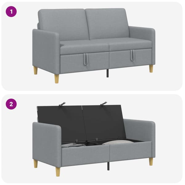 Soffa med förvaring Ljusgrå 152 x 78 x 87 cm Polyester