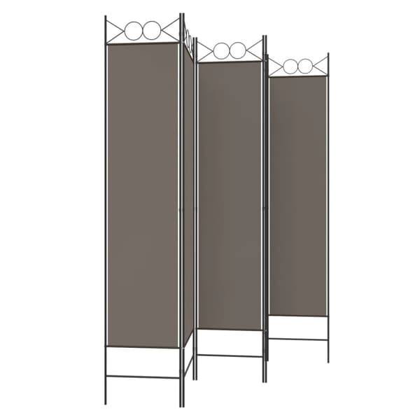 Rumsavdelare 5 paneler antracit 200x220 cm tyg