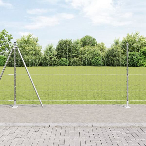 Stängsel med stolpe Silver 1,2 x 10 m Stål