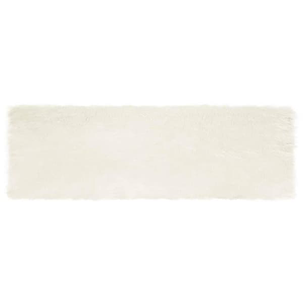 Fuskfäll matta TAFALLA Vit 80 x 250 cm Polyester