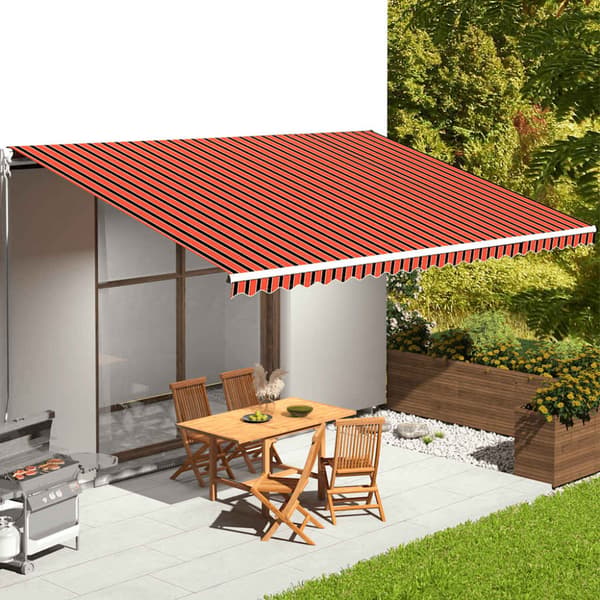 Markisväv orange och brun 6x3,5 m